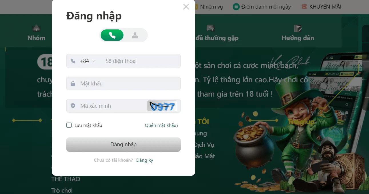 đăng nhập k8cc